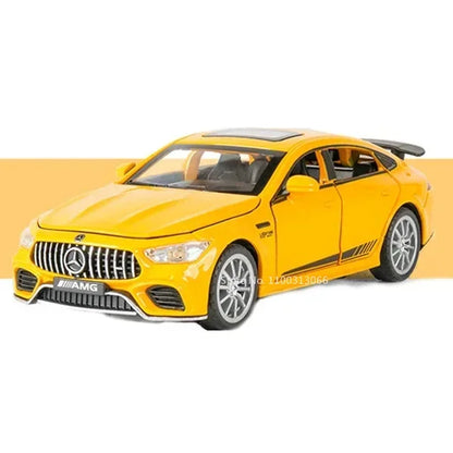 1:32 Alloy C63S GT63S Cars Models Diecast Toys Doors Opened Miniature Vehicles Rubber Tires Light Music Car Boys Xmas Gifts