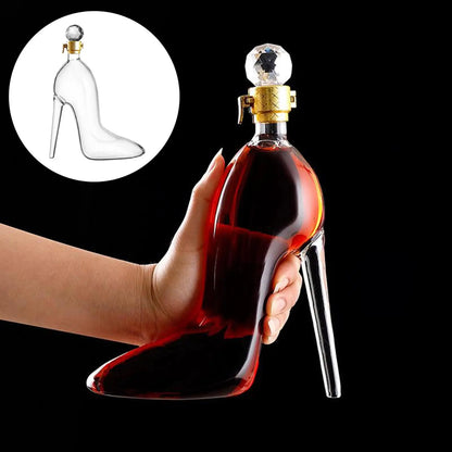 375ml Novelty High Heels Shaped Whisky Decanter Crystal Glass Wine Bottle Merlot Moscato Rum Vodka Bottle Liquor Dispenser