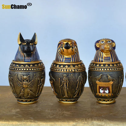 Ancient Egypt Cat God Canopic Jar Storage Figurines Pharaoh Saint Resin Art&Craft Home Decoration Decor