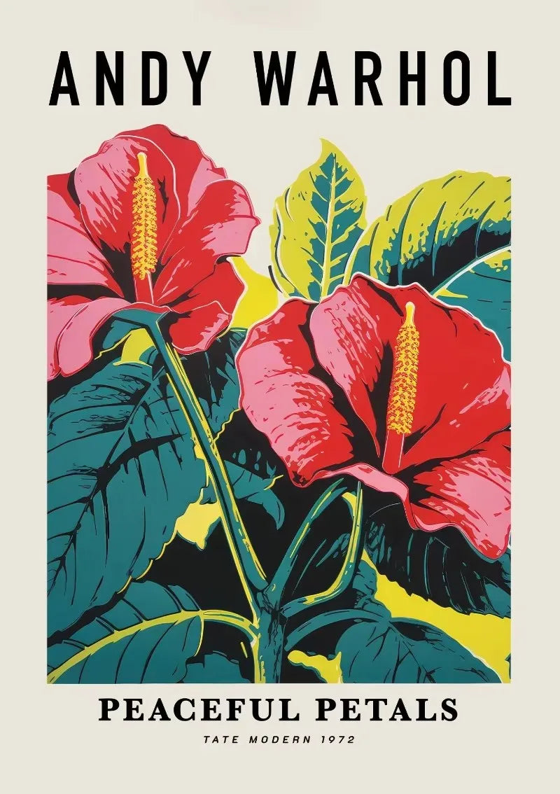 Andy Warhol Artwork Flowers Tulip Sunflowers Daisies Peony Abstract Poster Canvas Paintings Wall Art Pictures Home Decor