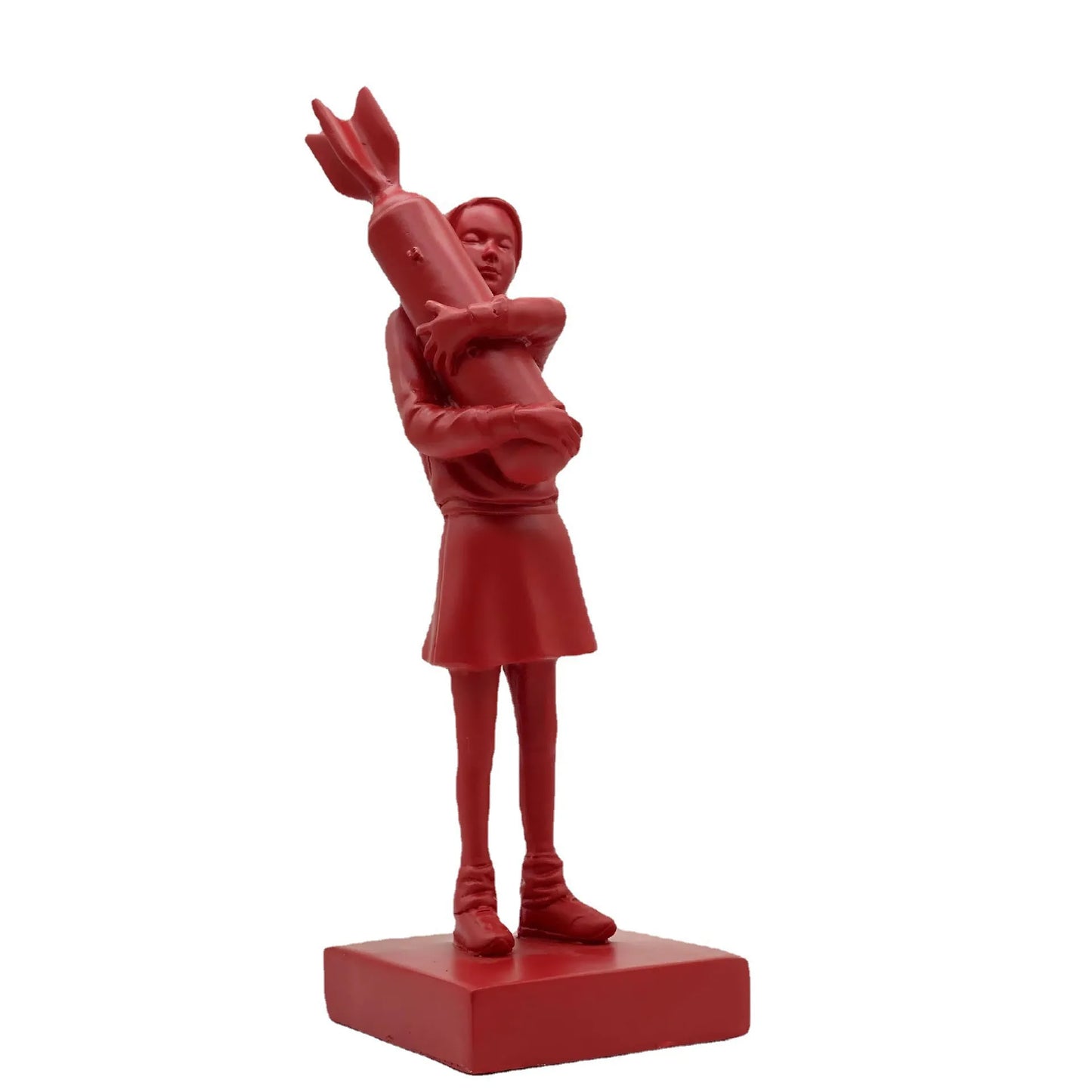 Neue Banksy Hugging Bomb Girl Harz Statue Skulptur Home Dekoration Hugger Hugging Peace Bomb Girl Zubehör Wohnzimmer Dekor