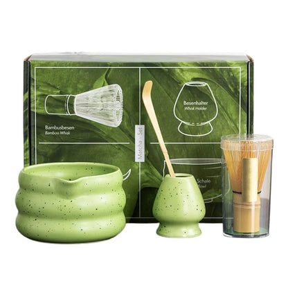 4/pcs Japanese Matcha Set Matcha Bowl With Mouth Song Dynasty Tea Tip Tool Matcha Whisker Stand