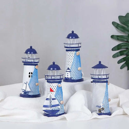 Vintage Creative Table Party Lighthouse Home Decor Candle Stand Candlestick Candle Holder Mediterranean Tower