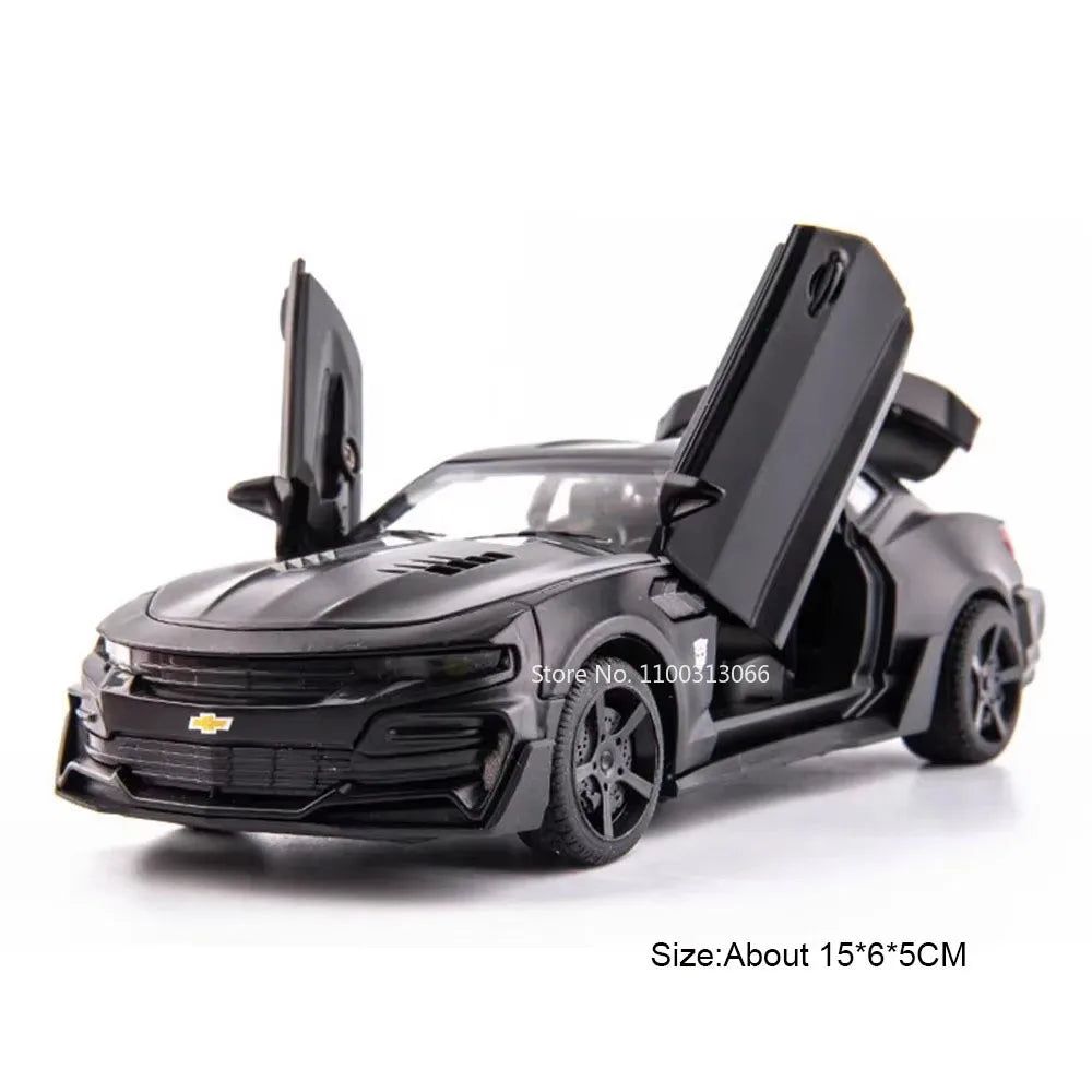 1:32 Camaro Cars Alloy Toys Diecasting Models with Sound Light Vehicles Rubber Tires Police Car for Boys Adult Festival Gifts