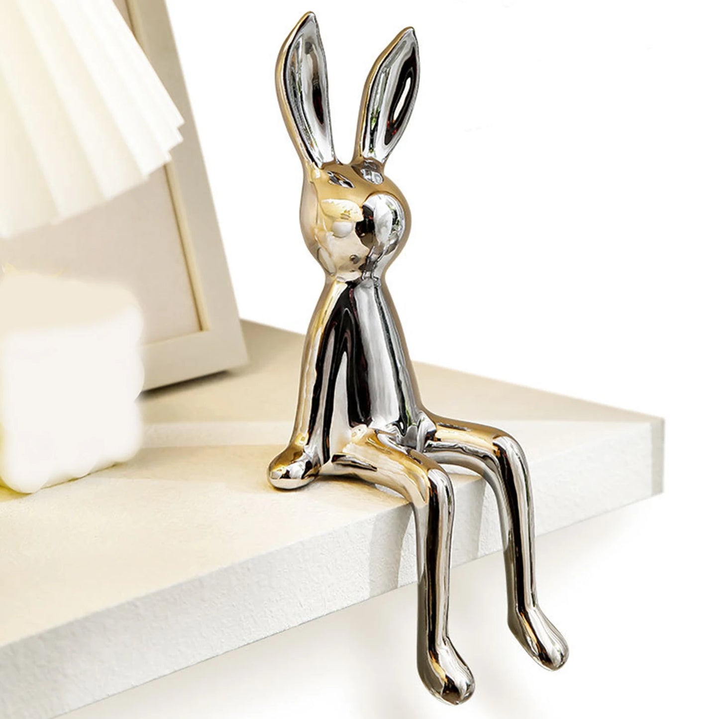 Sitzende Kaninchen-Statue, Figur, Skulptur für Zuhause, Wohnzimmer, Veranda, TV-Schrank, Weinschrank, Büro, Dekoration, Ornament