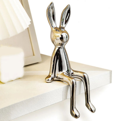 Sitzende Kaninchen-Statue, Figur, Skulptur für Zuhause, Wohnzimmer, Veranda, TV-Schrank, Weinschrank, Büro, Dekoration, Ornament