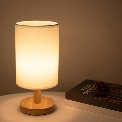 Lampe de nuit en bois massif, nouvelle lampe de Table en lin, lampe de bureau LED, Protection des yeux, lampe de chevet alimentée par USB, lampe de côté, décoration de chambre à coucher