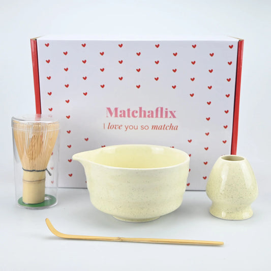 4PCS Ceramic matcha set with mouth bowl high-value tea ordering tool Japanese matcha bowl, the perfect gift for gifting