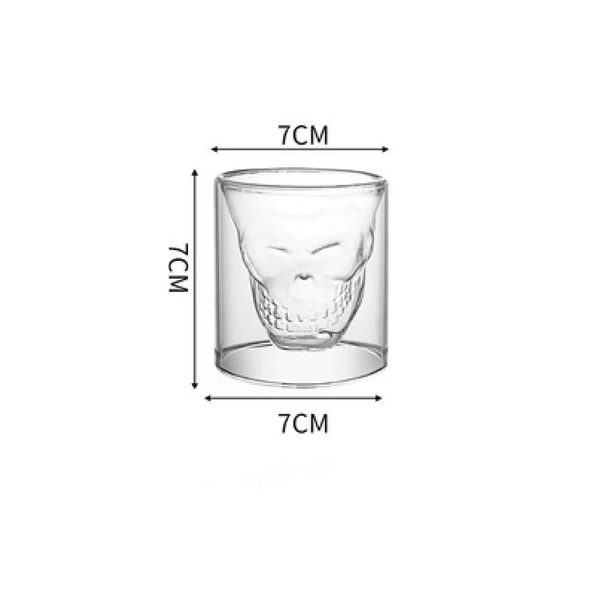 Skull Glass Cups 25/75/150/250ml Crystal Clear Creative Designer Party Bar Vodka Beer Drinking Glasses Unique Novelty Gift