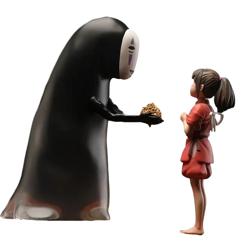 12cm Original Action Spirited Away Ogino Chihiro/No Face Man Anime Figurine Authentic Periphery Sculpture Static State Model Toy