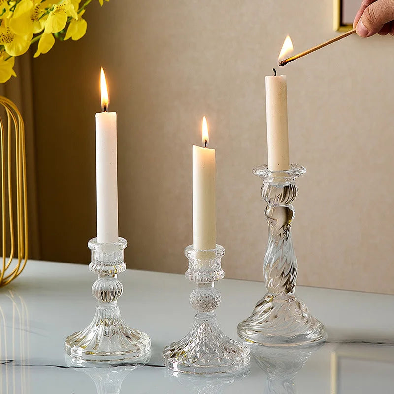 Simple style candlestick home decorative candle holder romantic wedding centerpieces for tables glass containers for candles