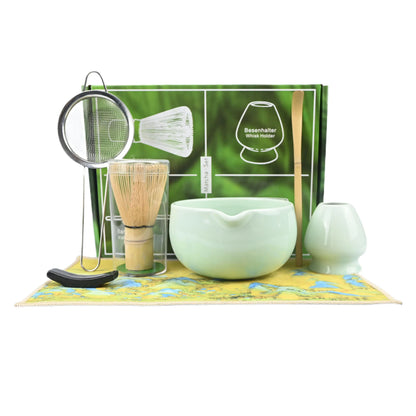 Matcha Tea Set, 7pcs Matcha Whisk Set, Matcha Starter Making Kit, Matcha Green Tea Whisk Set with Scoop, Scoop Rest, Sifter, Whi