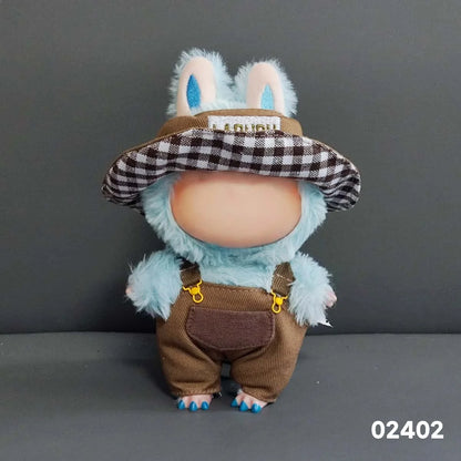 17cm Lafufu Doll Clothes - Monster Outfit Accessories, DIY Costume Set, Kids Gift, Pink Bunny Jumpsuit for V1 V2 V3 Dolls