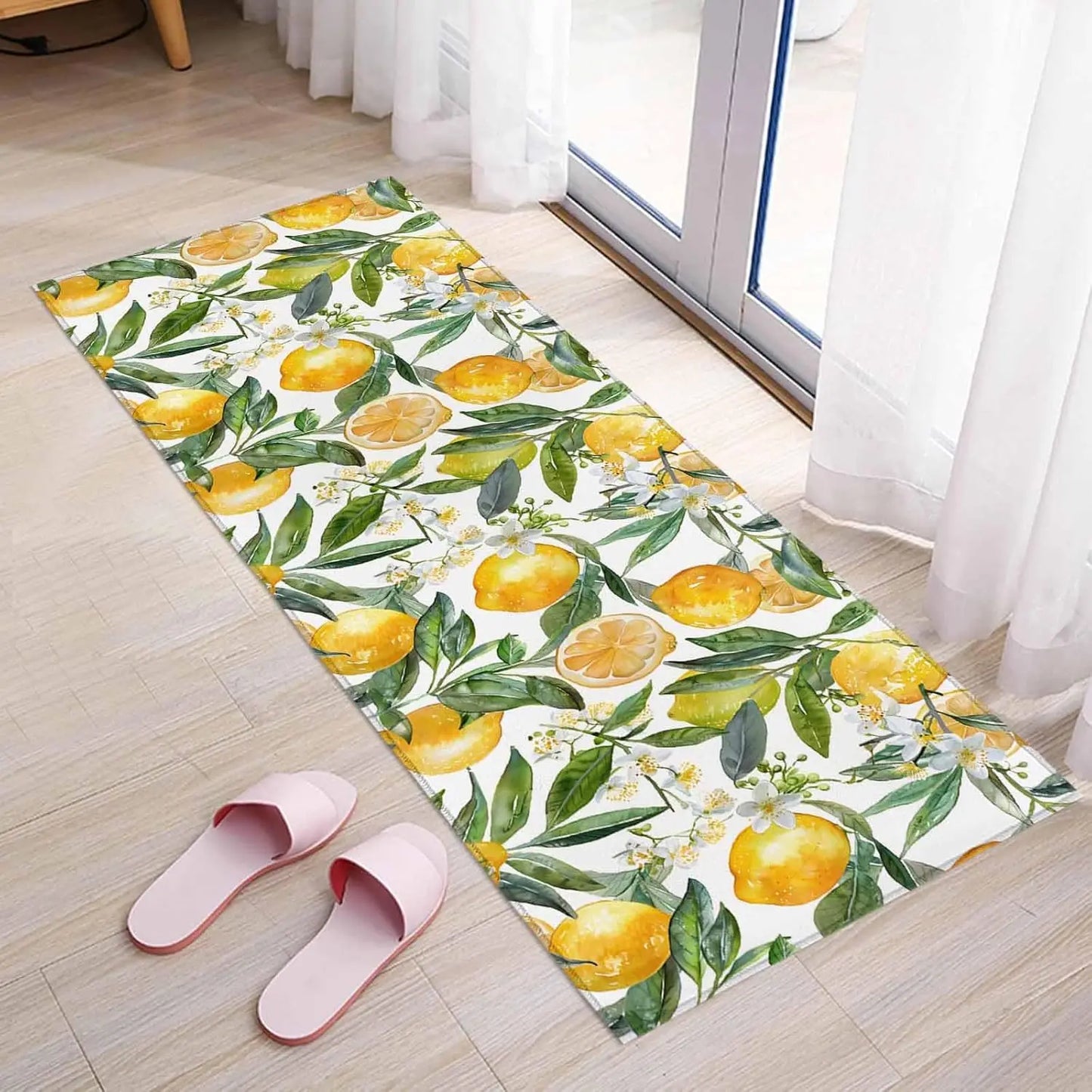 Spring Summer Lemon Non-slip Kitchen Mat Home Decor Living Room Balcony Hallway Entrance Door Mat Bedroom Laundry Bath Floormats