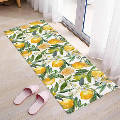 Spring Summer Lemon Non-slip Kitchen Mat Home Decor Living Room Balcony Hallway Entrance Door Mat Bedroom Laundry Bath Floormats