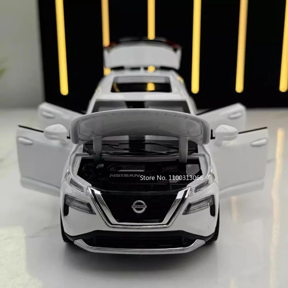 1:32 Scale X-TRAIL Touring Models Toys Miniature Cars Alloy Diecast Rubber Tires Caravans Light Sound Vehicle Child Adult Gifts