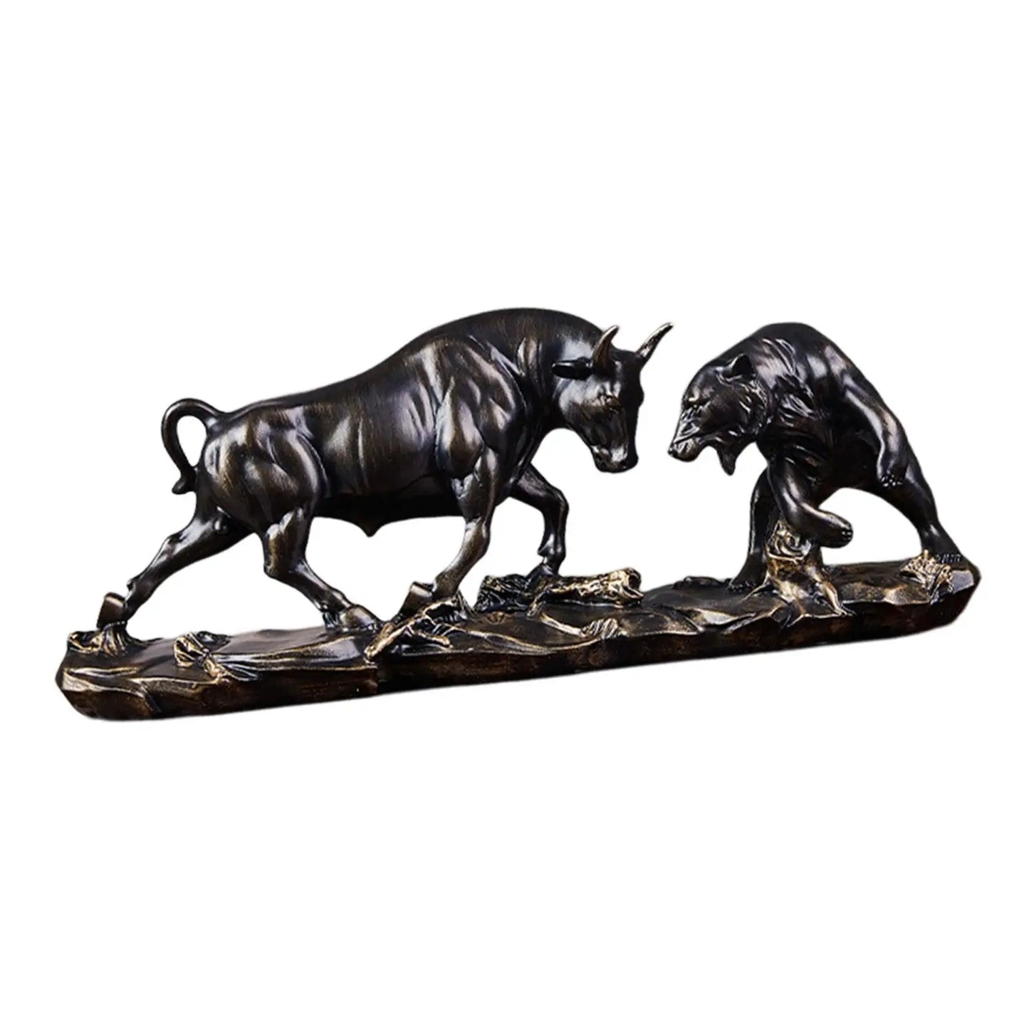 Feng Shui Bear and Bull Statue, Bull Figurine, Collection Cow Sculptures Animal