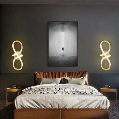 Modern LED Wall Lamp Nordic Gold Bedroom Bedside Wall Lights With Plug Wall Sconce For Minimalist Entryway Corridor Aisle lights