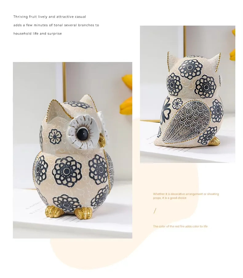 Whimsical Owl Sculpture Decor - Unique Home Accent Piece & Perfect Gift for Animal Lovers