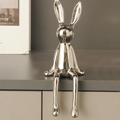 Sitting Rabbit Statue Figurine Sculpture for Home Living Room Porch TV Cabinet Wine Cabinet Office Decoration Ornament