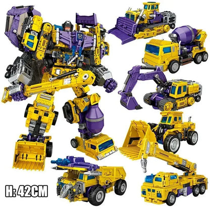 NBK 3349 Transformation Toy Devastator 6in1 Combiner Robot Action Movie Figures Model Bulldozer 42cm Oversize Deformation Car