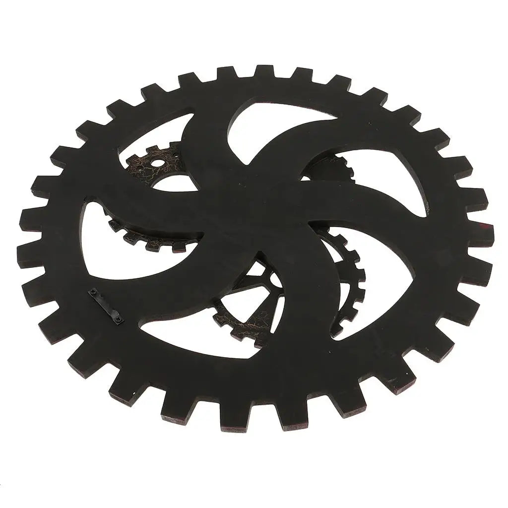 Large Retro Wooden Gear Ornaments for Home Bar Wall Hanging Decoration 40cm