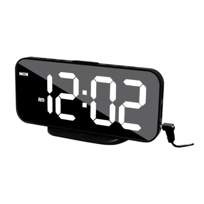 Digital Alarm Clock Bedside Clock Double USB Ports Multifunctional