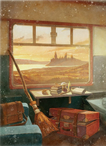 Wizard Inspired H-Hogwarts Poster Owl Magical School Castle Pumpkin House Canvas Painting Nursery Wall Art Kids Room Home Decor