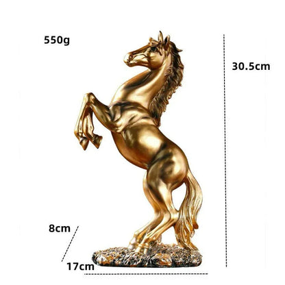 Creative Gold Silver Black Horse Resin Sculpture, Horse Model Home Decor Animal Decoration Living Room Office Craft Decoration