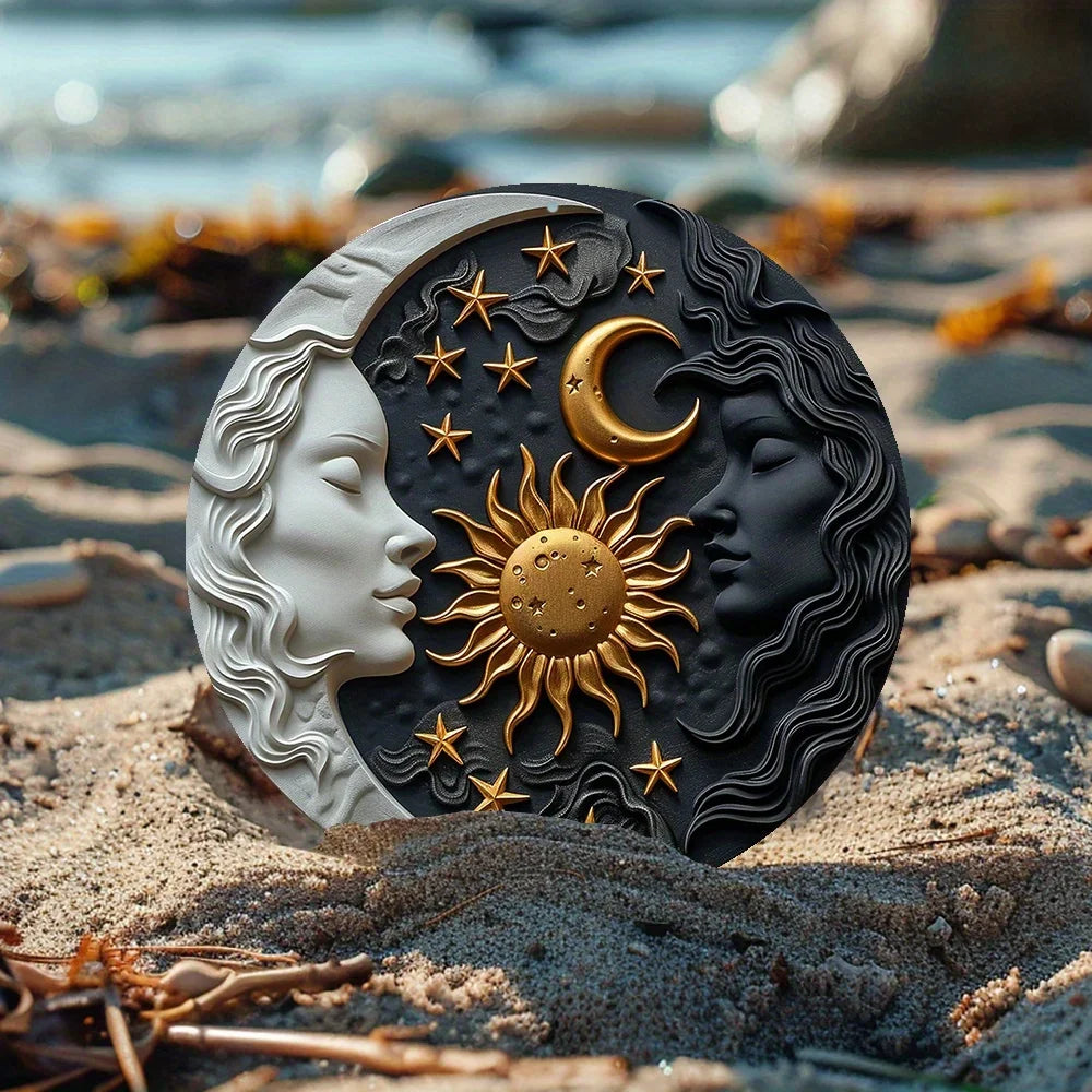 Sun And Moon 8X8" Aluminum Sign - Unique Kitchen & Summer Vacation Decor