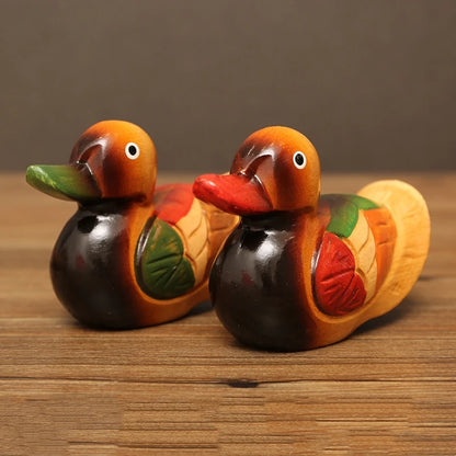 2PCS Chinese Mandarin Duck Ornaments Yuan Yang Love Birds Figurine Feng Shui Desktop Creativecrafts Home Accessories Decorations