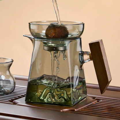 Verre de tasse équitable, séparateur de thé épais de haute qualité, filtre à thé, un thé de mer, petit verre de thé vert orange, service à thé, tasse masculine