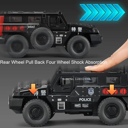 1:50 Double Turret Armored Cars Toys Models Alloy Diecasting with Light Music Miniature Panzer Vehicles for Boys Festival Gifts