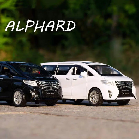 1:32 Scale Alloy Alphard Vellfire Toys Cars Models 6 Doors Opened MPV Toys Wheel Pull Back Vehicles for Boyfriend Festival Gifts