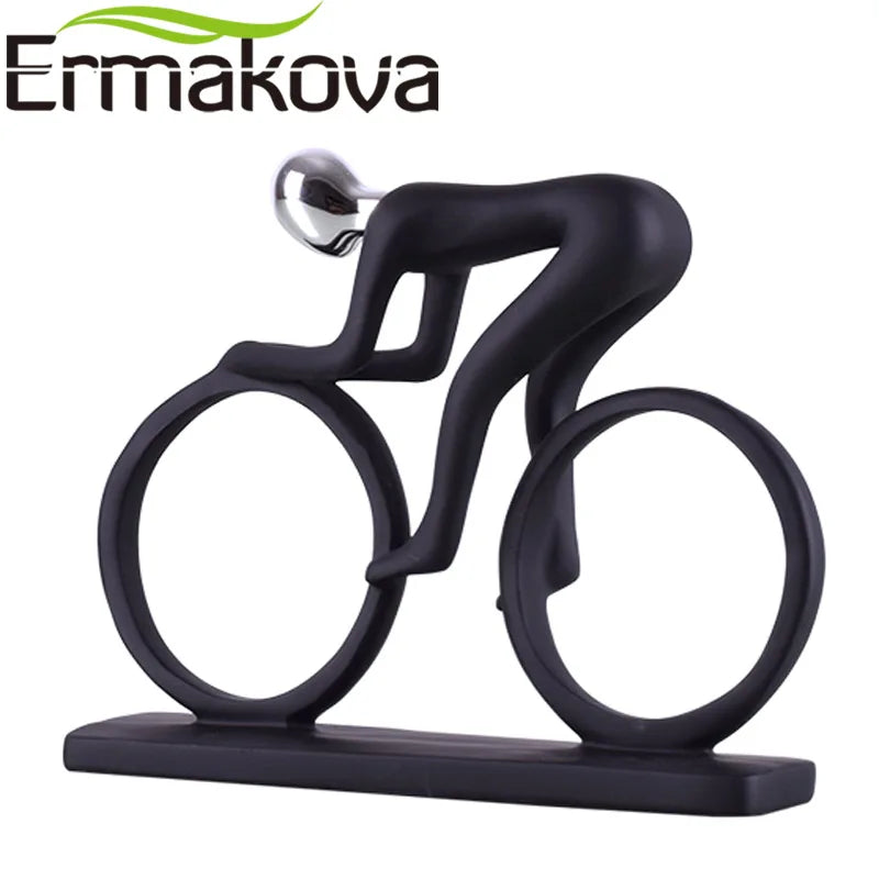 ERMAKOVA Moderne abstrakte Harz-Fahrradfahrer-Radfahrer-Statue, Fahrradfahrer-Statue, Fahrradrennfahrer-Fahrer-Figur, Büro-Wohnzimmer-Dekoration