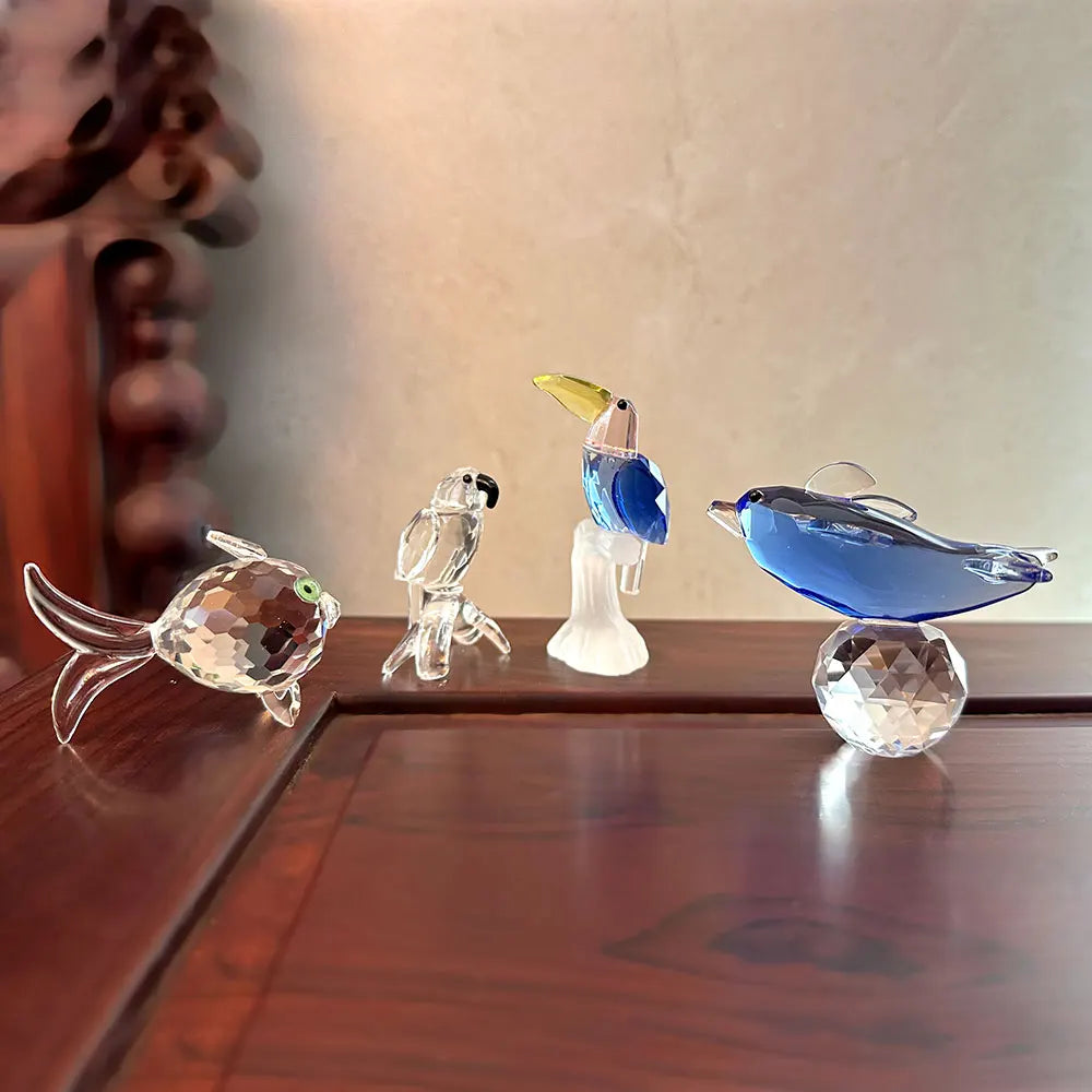 K9 Crystal Glass Figurines Miniature Sculpture Handmade Glass Animal Statue Paperweight Collection Table Home Decor Xmas Gift