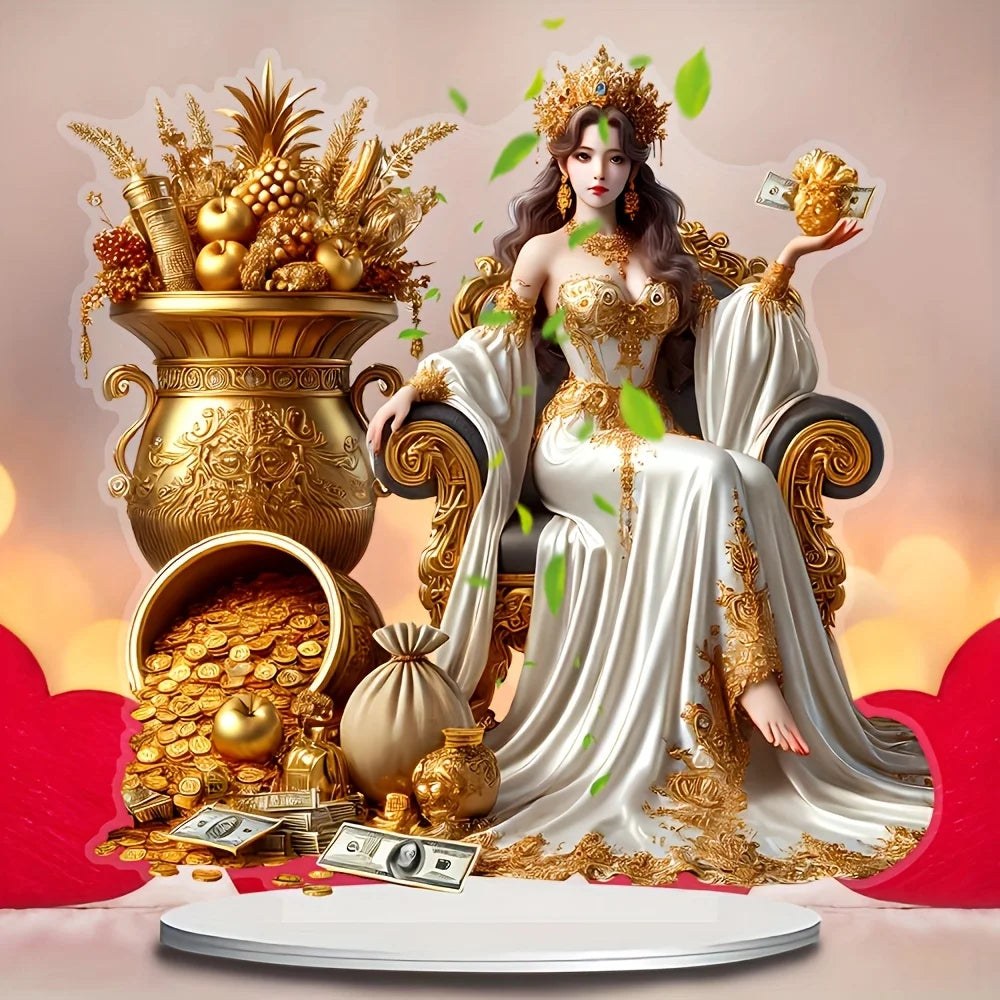 2D Flat Ornament/Bohemian Fortune Muse Decorative Logo/2D Tabletop Ornament