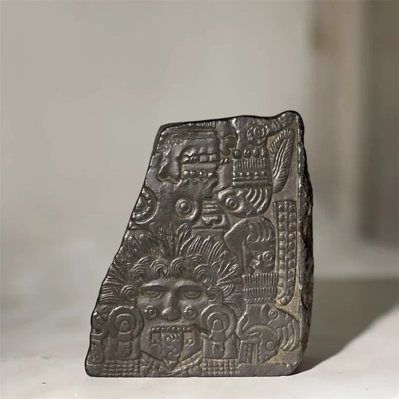 Mayan Style Unique Bookends Book Holder Sculpture, Cultural Desktop Decor for Study Living Room Home Office Creative Ornaments