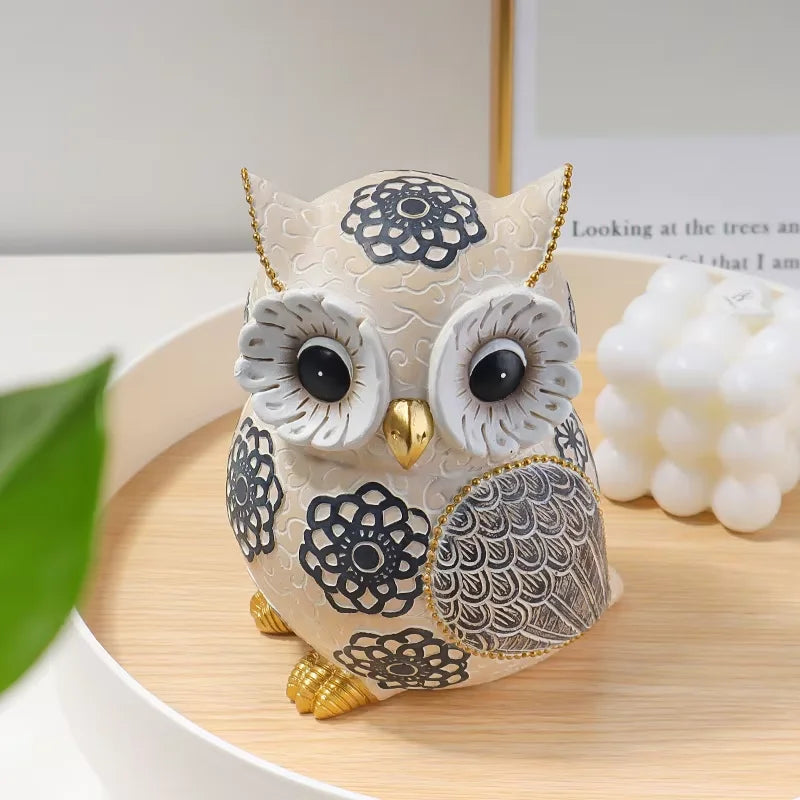 Whimsical Owl Sculpture Decor - Unique Home Accent Piece & Perfect Gift for Animal Lovers