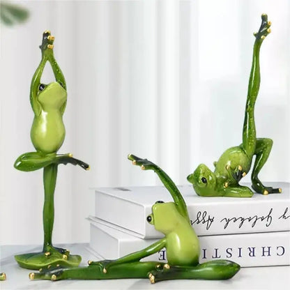 Figurines de grenouille de Yoga, Prince grenouilles, Couple de grenouilles de Sport, grenouilles aux longues jambes, ornements de bureau, artisanat d'art en résine pour la décoration de la maison