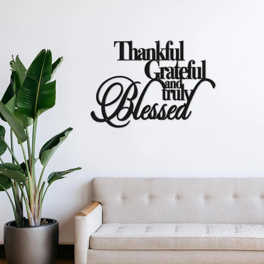 Thankful Grateful Blessed Wall Decor Hanging Ornament Creative Centerpiece Craft