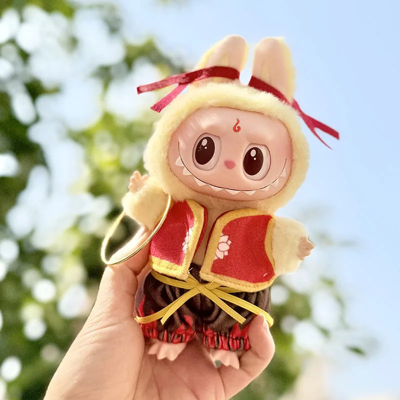 Clothes For Labubu 17cm II Idol Dolls Sitting Party The Monster Outfit Accessories Clothing DIY Gift Nezha Qiankun Circle FF13A