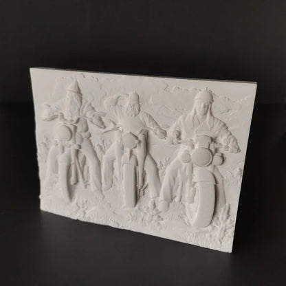 【Motorcycle Rider】Nordic Plaster Relief Painting Home Art Decorations Desktop Decoration Creative Room Luxury Decor Modern Gift