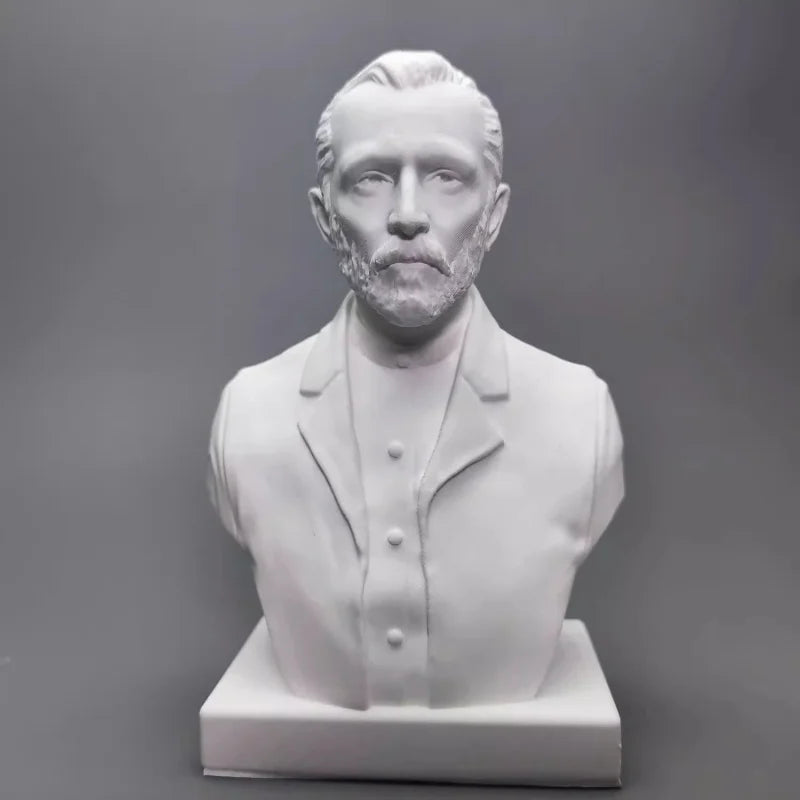 Artist Portrait Bust Statue - Textured Mini Plaster Head Sculpture for Art Lovers, Classroom Teaching | Eco-Friendly Decor Gift