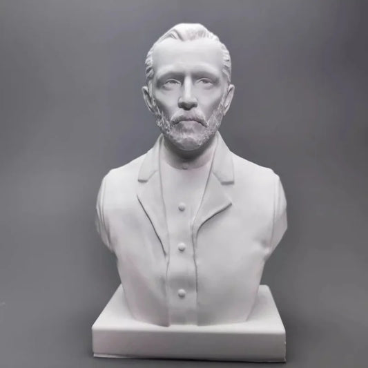 Artist Portrait Bust Statue - Textured Mini Plaster Head Sculpture for Art Lovers, Classroom Teaching | Eco-Friendly Decor Gift