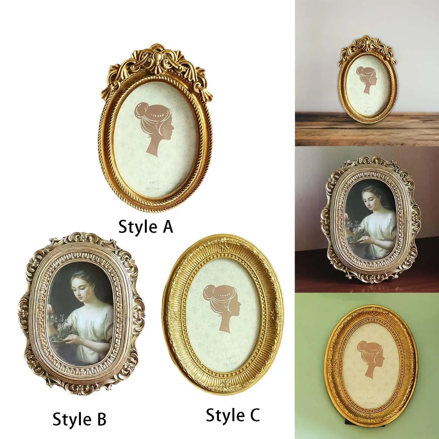 European Style Vintage Style Picture Frame Resin Photo Gallery Art Crafts Oval