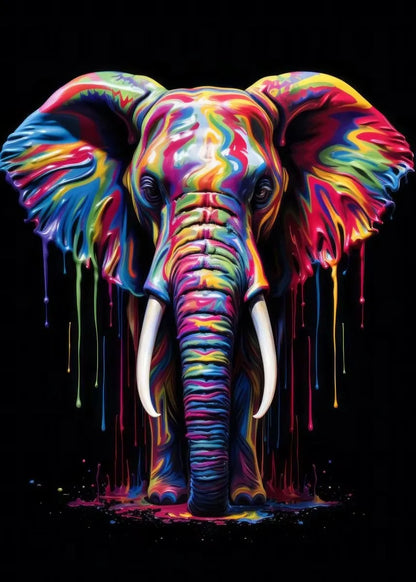 Animals With Paint Canvas Painting Rainbow Dog Sea Otter Elephent Poster Canva Prints HD Pictures Frog Animal Wall Art Unframed