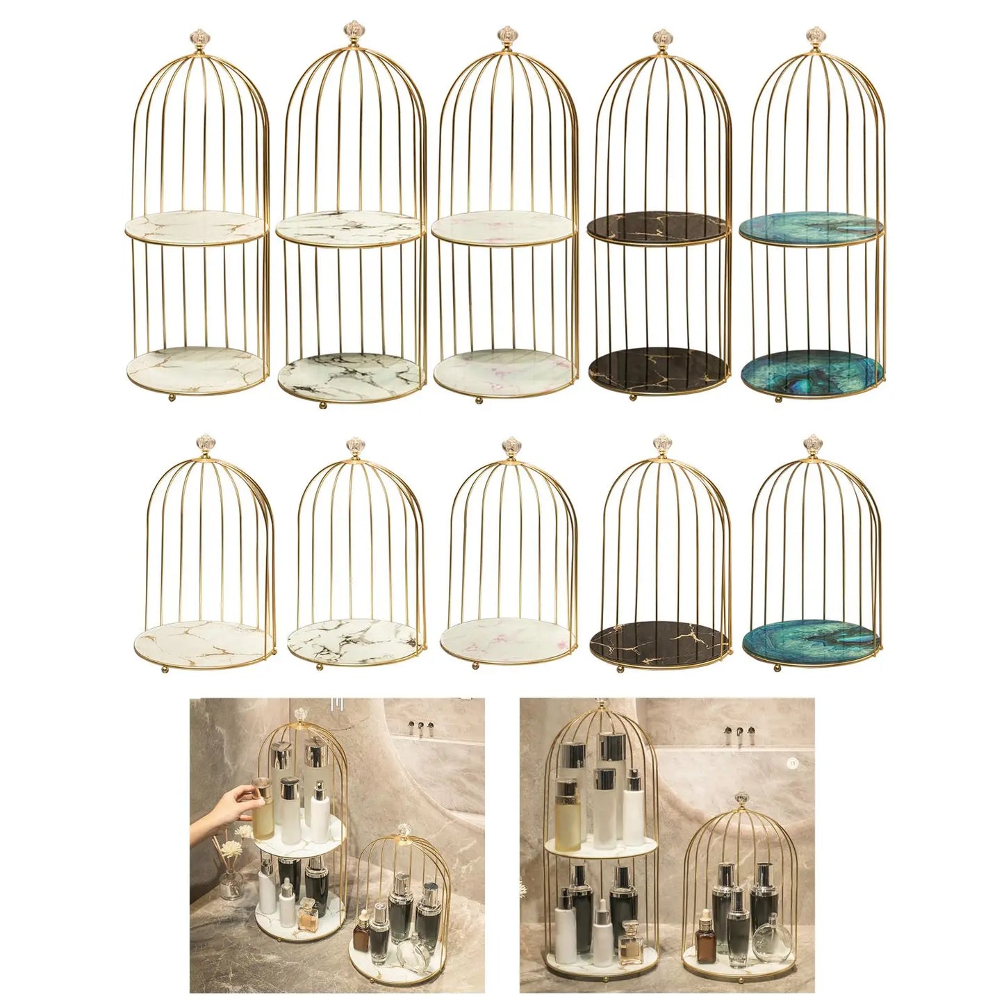 Perfume Rack, Makeup Organizer, Jewelry Display Stand Luxury Holder Cosmetics Shelf Tray for Vanity, Desktop,