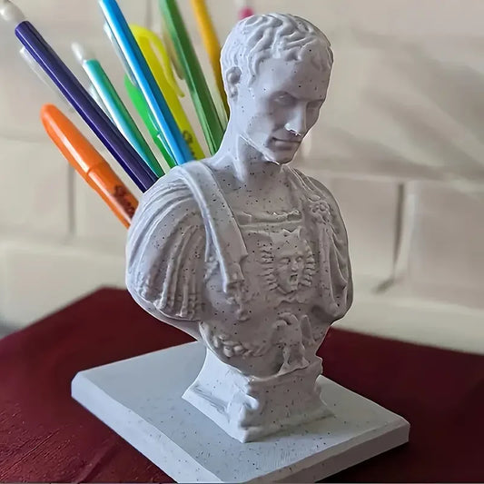 Miniso Julius Caesar Statue Office Desk Pen Holder Office Desk Organizer Office Decor Pen Rack Gift Stationery Teacher Gift