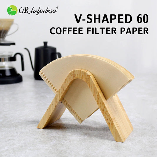 Papier filtre à café V.60, filtres coniques à usage unique, compatibles avec les Fibers de bambou naturelles Hario et Chemex Pour outils Barista